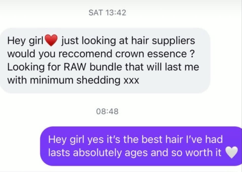 Client review: the best hair I've had, lasts absolutely ages and so worth it